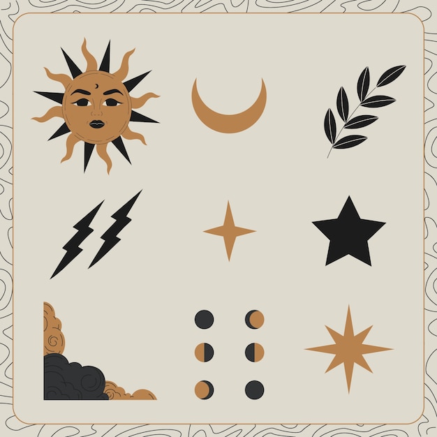 Free Vector hand drawn celestial element