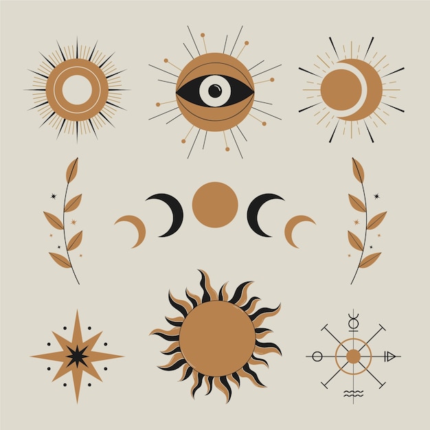 Free Vector hand drawn celestial element