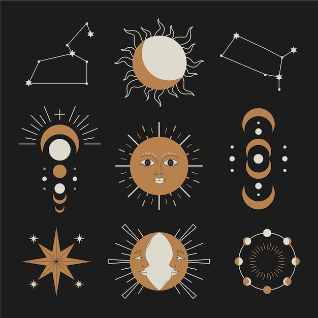 Free Vector hand drawn celestial element