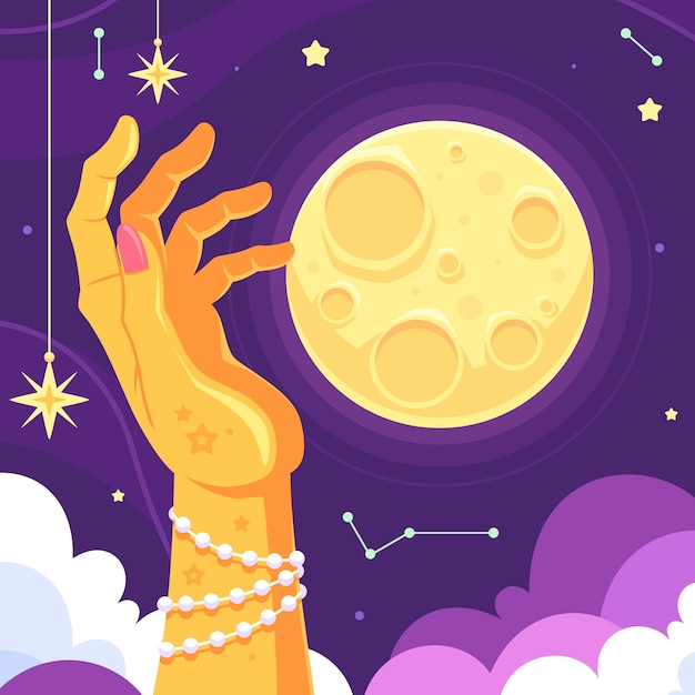 Free Vector hand drawn celestial illustration