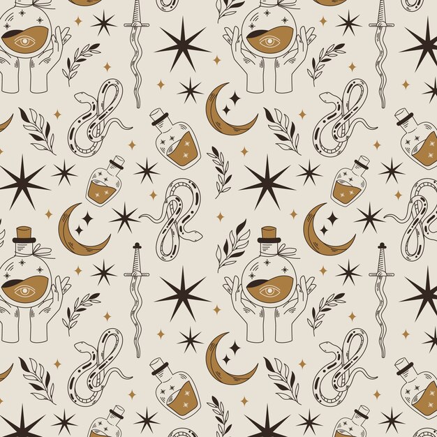 Hand drawn celestial pattern design