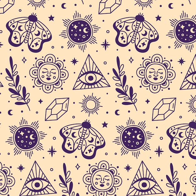 Hand drawn celestial pattern design