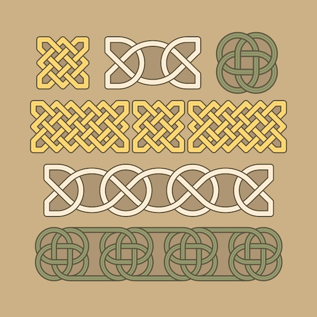 Free Vector hand drawn celtic borders design