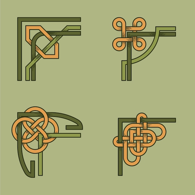 Free Vector hand drawn celtic  borders ornament collection