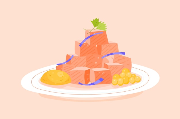 Free Vector hand drawn ceviche illustration