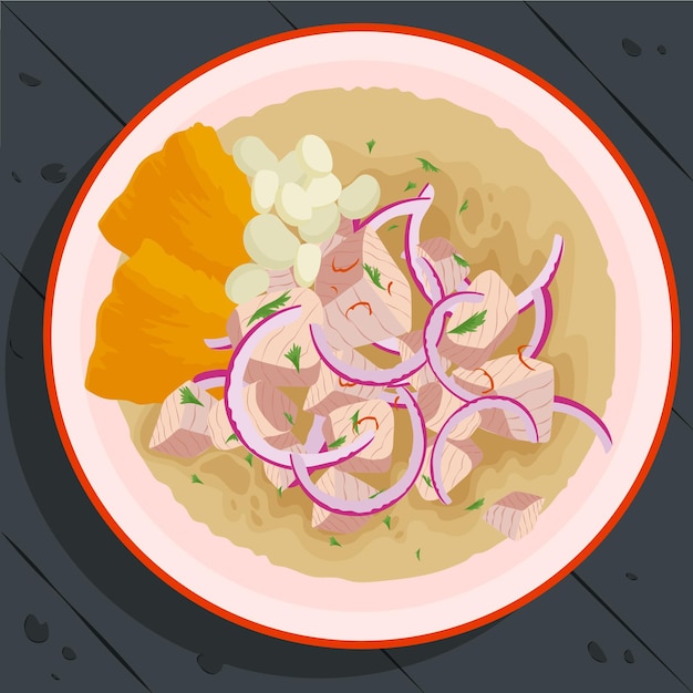 Free Vector hand drawn ceviche illustration