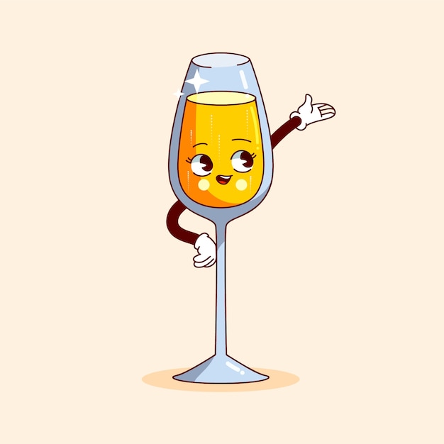 Free Vector hand drawn champagne  cartoon illustration