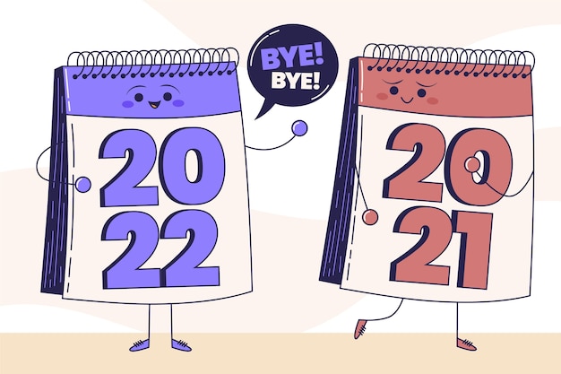 Free Vector hand drawn changing year illustration