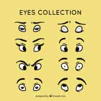 Free vector hand drawn characters eye collection pack