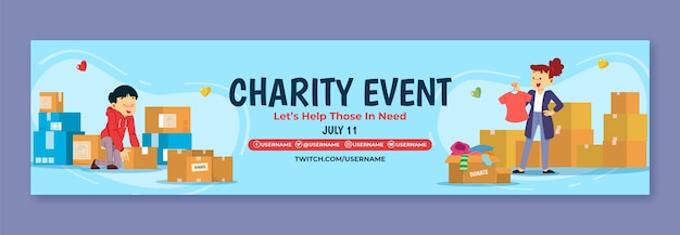 Hand drawn charity event template design