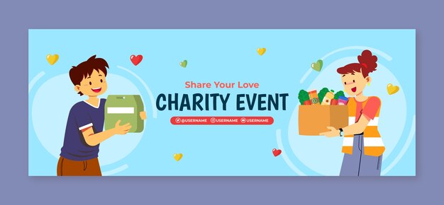 Hand drawn charity event template design