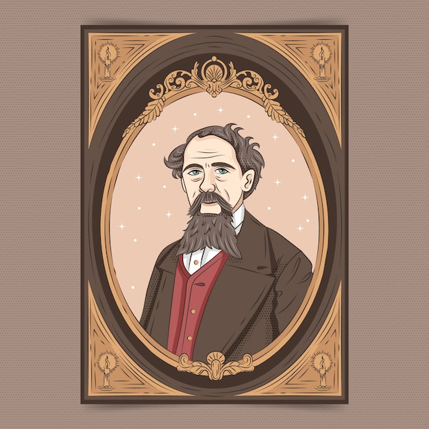 Free Vector hand drawn charles dickens illustration