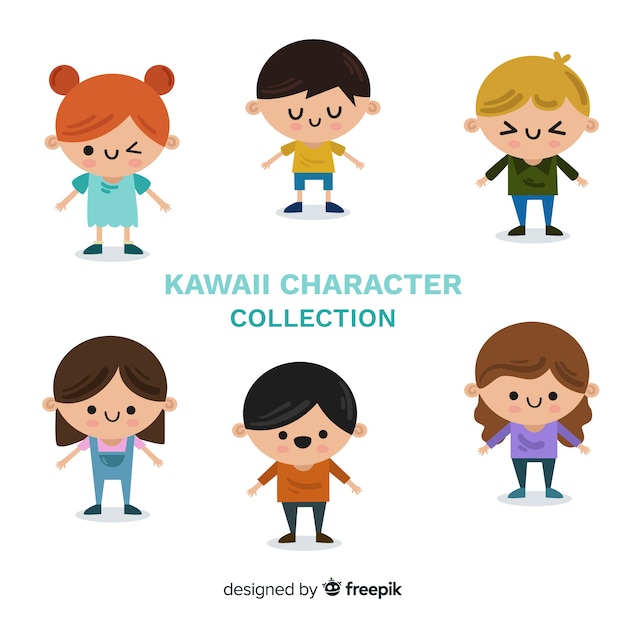 Free vector hand drawn charming kids collection