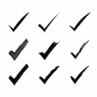 Free vector hand drawn check marks set