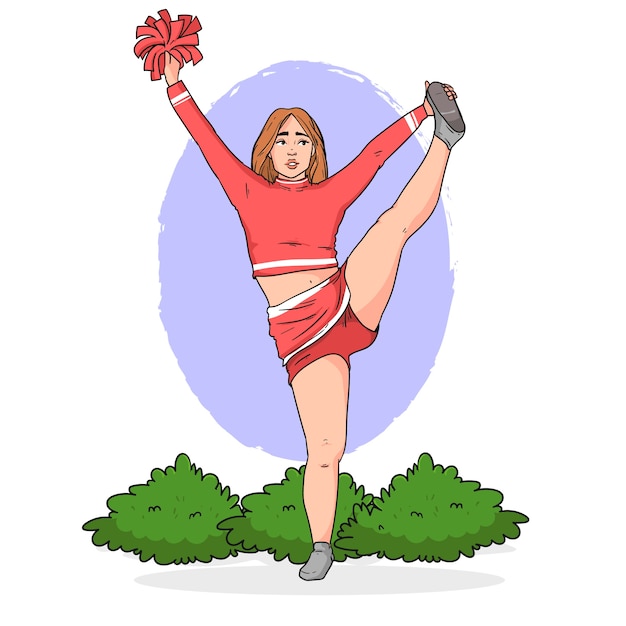 Free Vector hand drawn cheerleader cartoon illustration