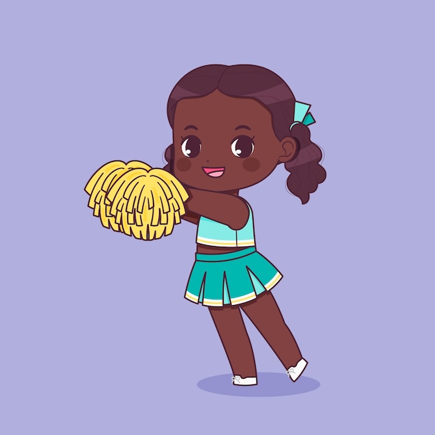 Free Vector hand drawn cheerleader cartoon illustration