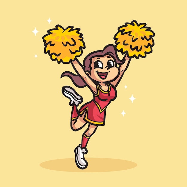 Free Vector hand drawn cheerleader  cartoon illustration