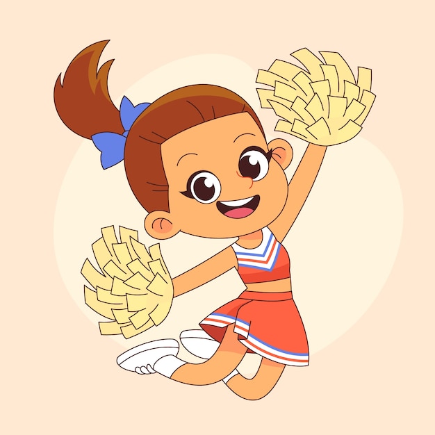 Free Vector hand drawn cheerleader  cartoon illustration