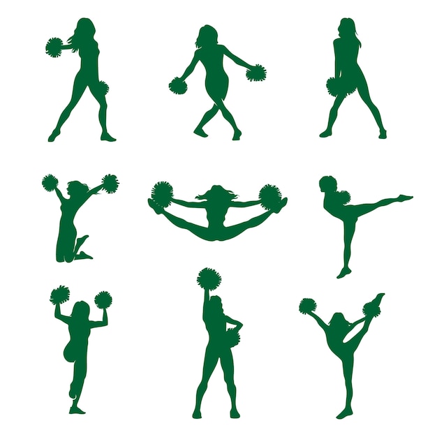 Free Vector hand drawn cheerleader silhouette