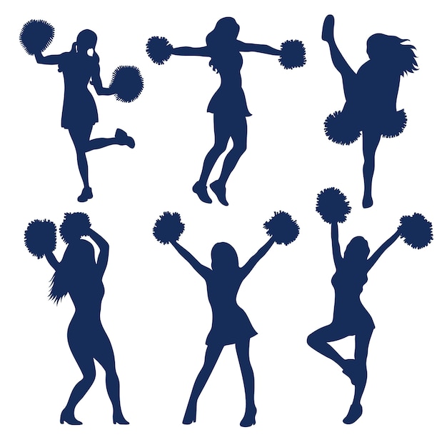 Free Vector hand drawn cheerleader silhouette