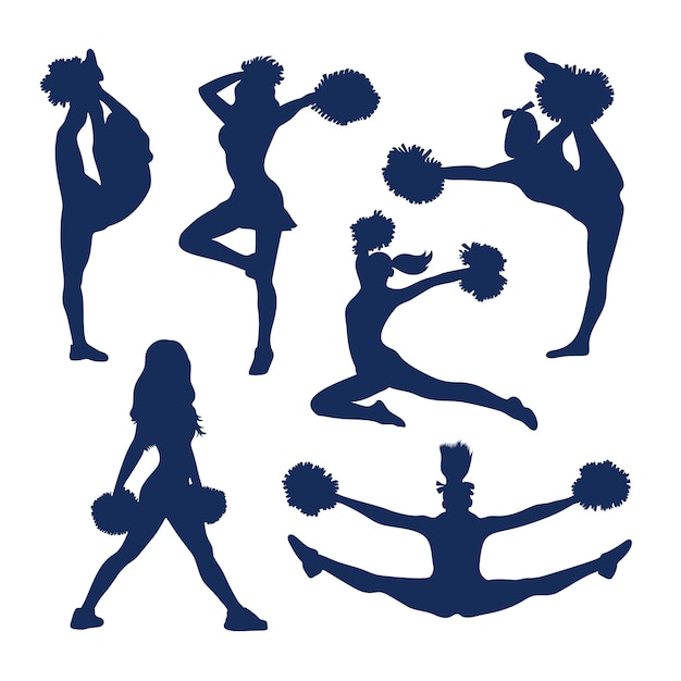 Hand drawn cheerleader silhouette