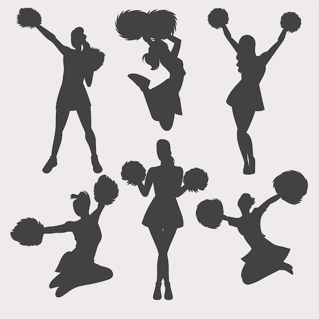 Free Vector hand drawn cheerleader silhouette