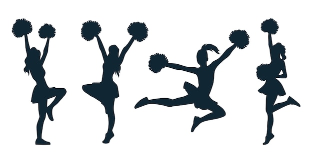 Free Vector hand drawn cheerleader silhouette