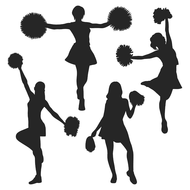 Free Vector hand drawn cheerleader silhouettes