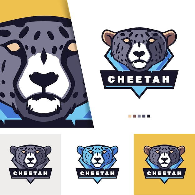 Free Vector hand drawn cheetah  logo