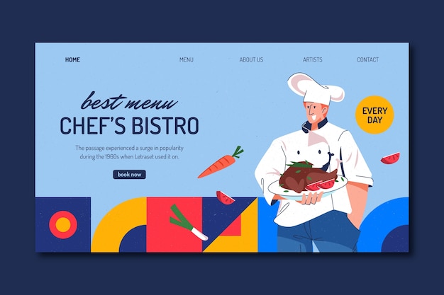 Free Vector hand drawn chef career landing page