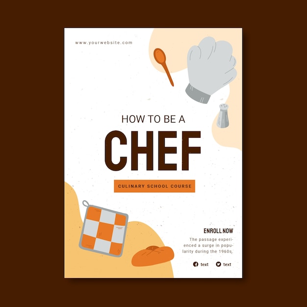 Free Vector hand drawn chef career poster template