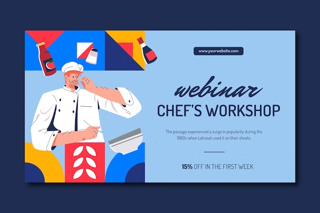 Free Vector hand drawn chef career webinar template