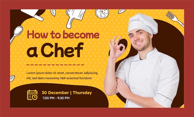 Free Vector hand drawn chef career webinar