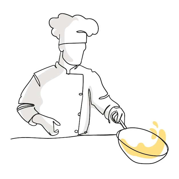 Free vector hand drawn chef drawing illustration