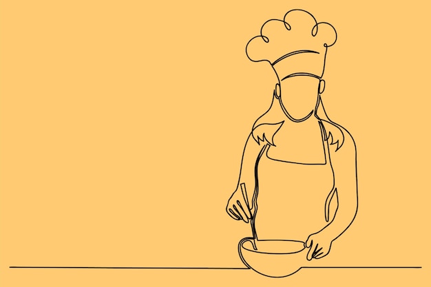 Hand drawn chef drawing illustration