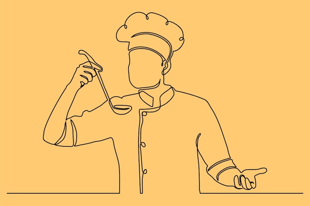 Free Vector hand drawn chef drawing illustration