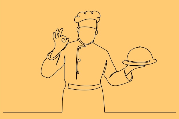 Free Vector hand drawn chef drawing illustration