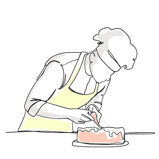 Free Vector hand drawn chef drawing illustration