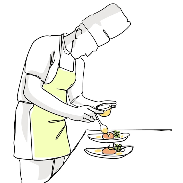 Free vector hand drawn chef drawing illustration