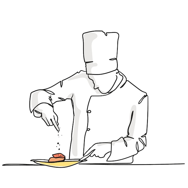 Free Vector hand drawn chef drawing illustration