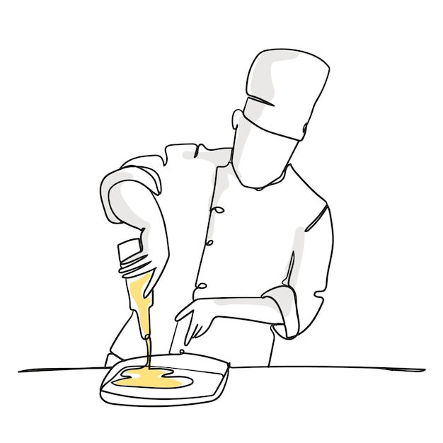 Free vector hand drawn chef drawing illustration