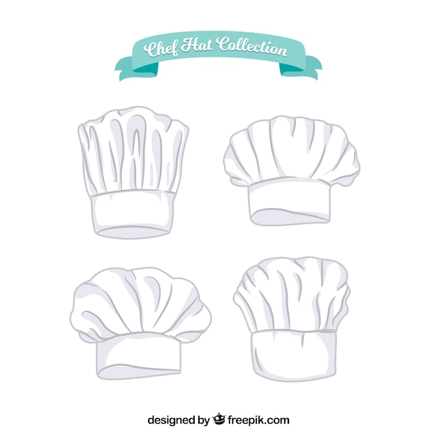 Free vector hand-drawn chef hat collection