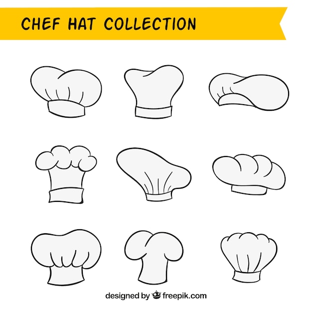 Hand-drawn chef hat pack