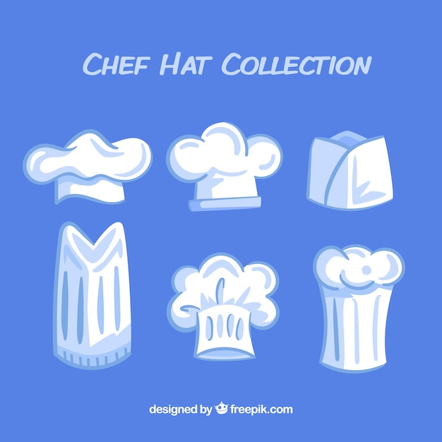 Free Vector hand-drawn chef hats pack