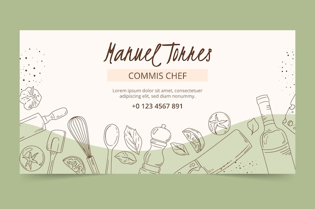 Free Vector hand drawn chef job facebook template