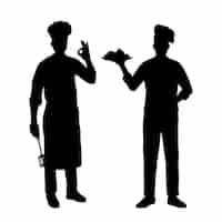 Free vector hand drawn chef silhouette illustration