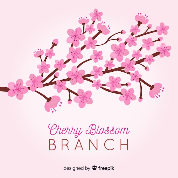 Hand drawn cherry blossom background