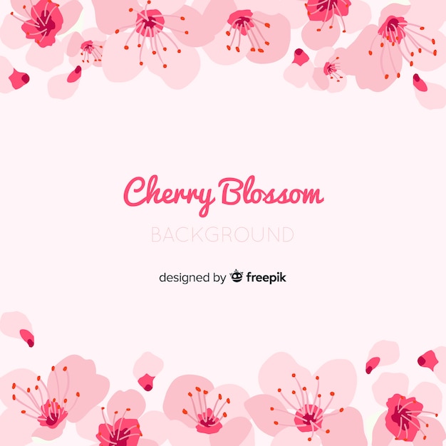 Hand drawn cherry blossom background