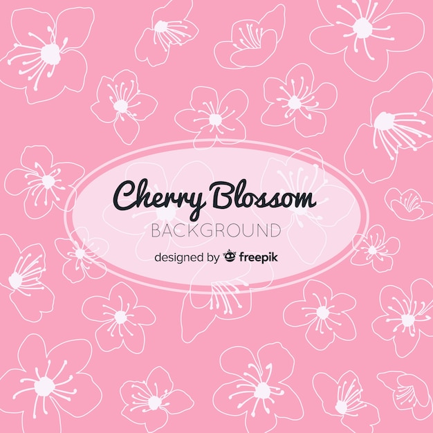 Free vector hand drawn cherry blossom background