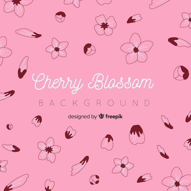 Free vector hand drawn cherry blossom background